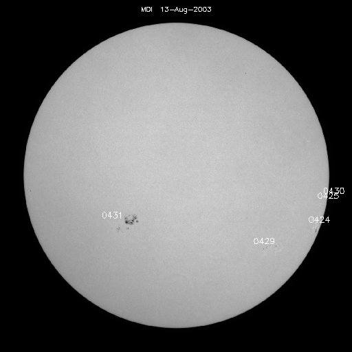Sunspot regions
