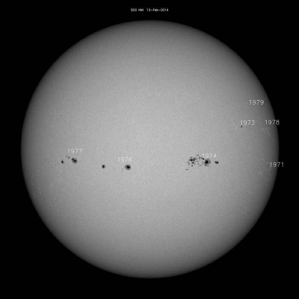 Sunspot regions